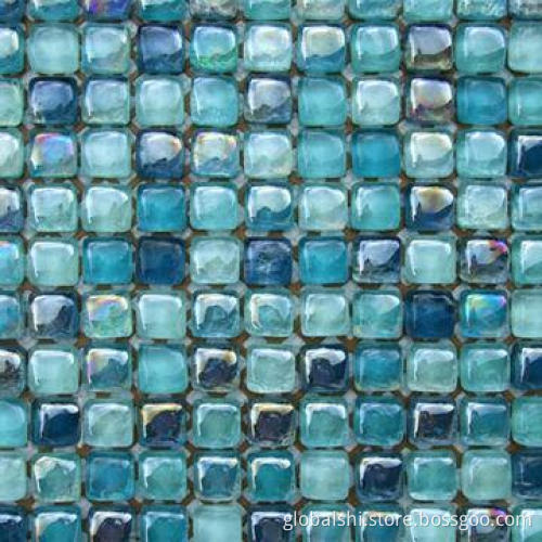 Crystal Glass Mosaic Tile, Crystal Glass, Mix Colors, 300 x 300mm Sheet Size, 25 x 25mm Unite Size